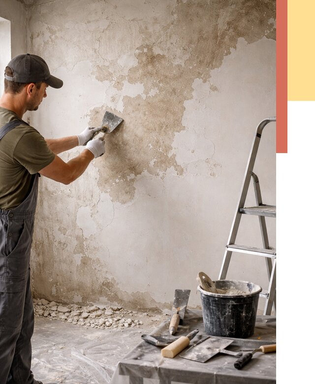 Снятие старой шпаклевки в Лысьве от 1898 руб. — быстро и недорого | ОТДЕЛОЧНИК-Лсь