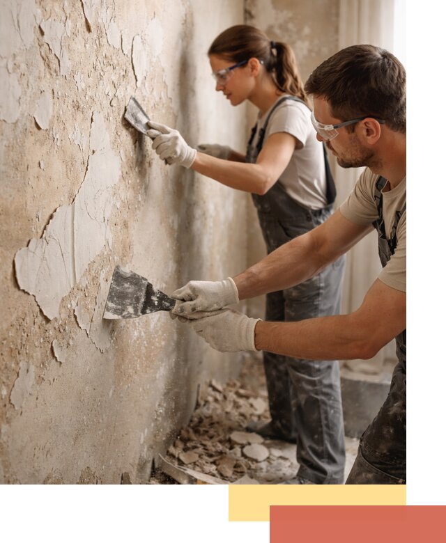 Снятие старой шпаклевки и подготовка поверхностей в Лысьве