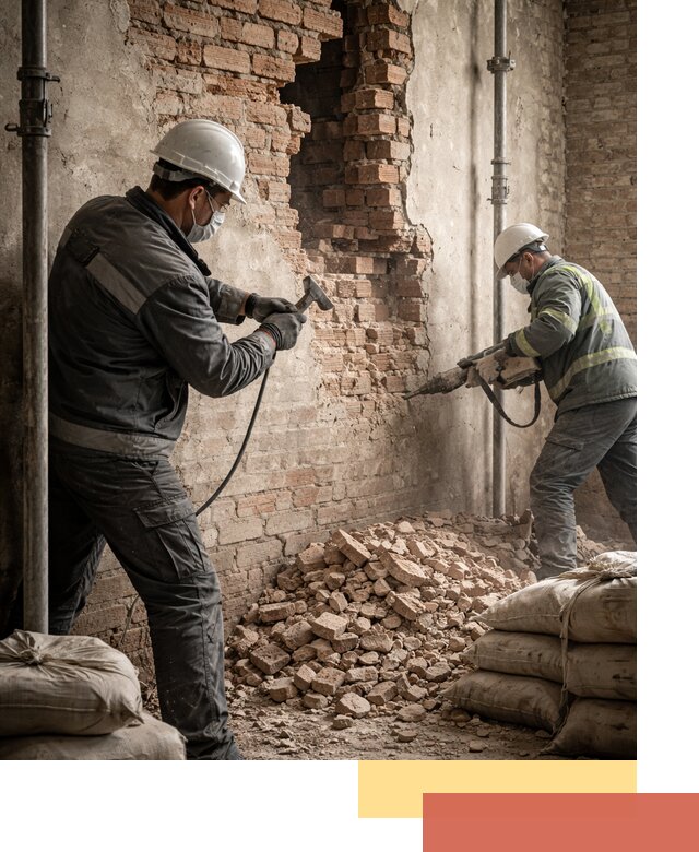 Демонтаж кирпичных стен в Лысьве быстро и безопасно