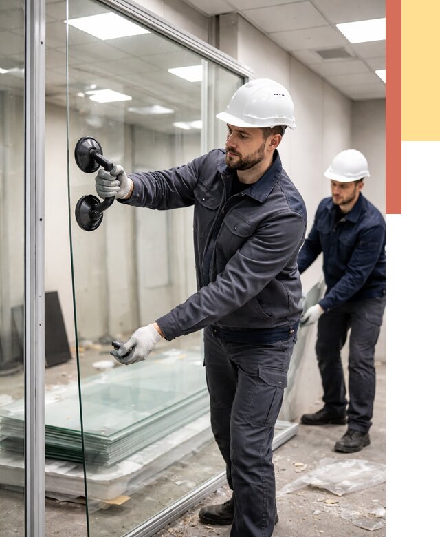 Демонтаж стеклянных перегородок в Лысьве от 3282 руб. — быстро и недорого | ОТДЕЛОЧНИК-Лсь