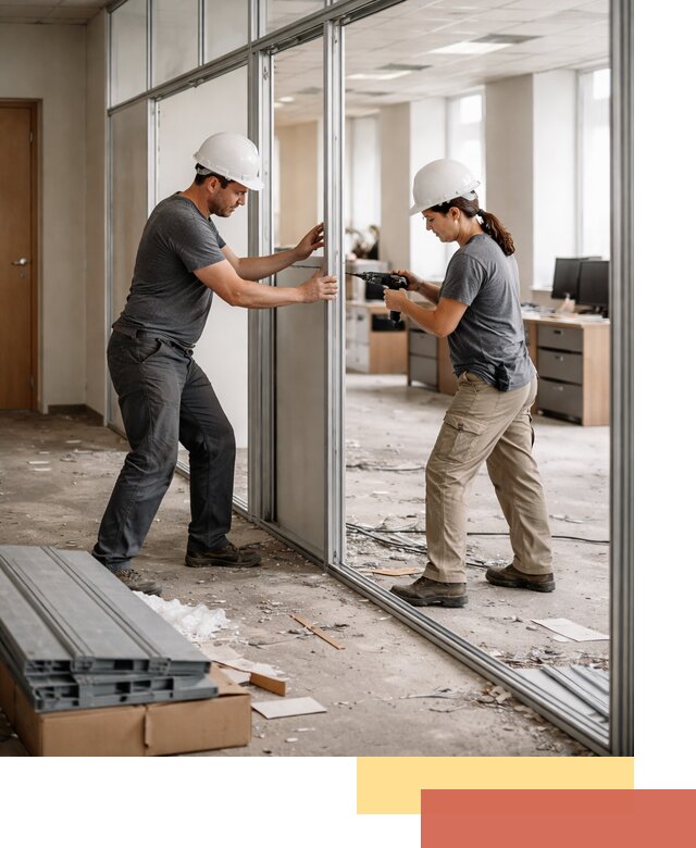 Демонтаж алюминиевых перегородок в Лысьве быстро и аккуратно