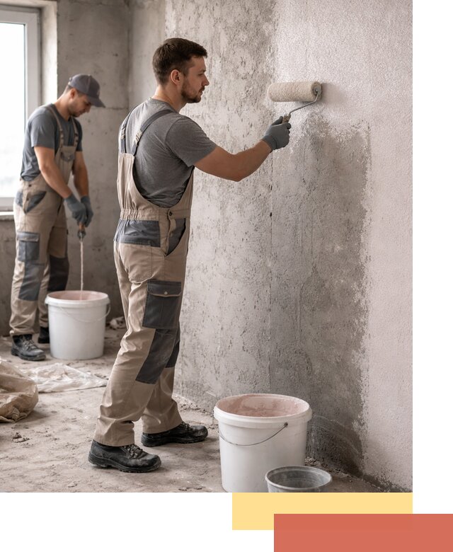 Нанесение бетоноконтакта на стены в Лысьве для последующей отделки