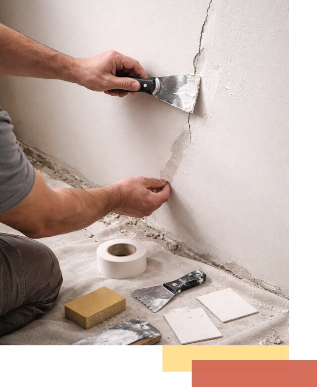 Заделка трещин и сколов в стенах и потолках в Лысьве