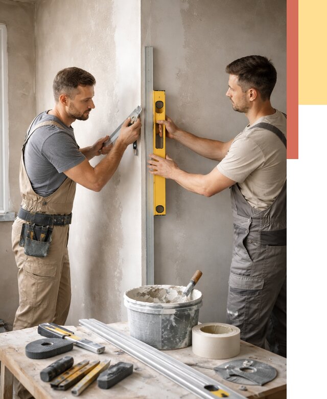 Выведение углов стен в Лысьве от 1898 руб. быстро и недорого | ОТДЕЛОЧНИК-Лсь