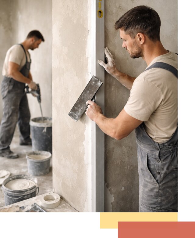 Выведение углов стен в Лысьве: монтаж и оштукатуривание