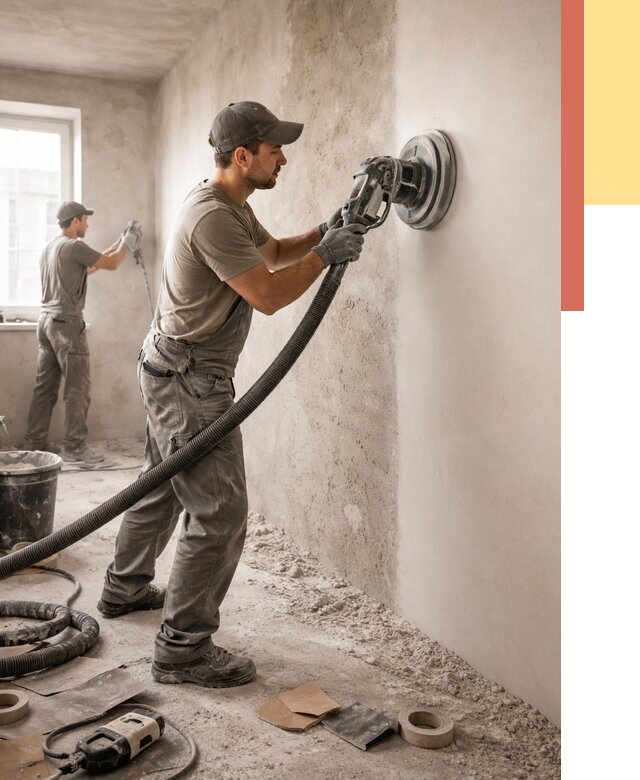 Шлифовка стен в Лысьве от 1231 руб/м2 — быстро и недорого | ОТДЕЛОЧНИК-Лсь