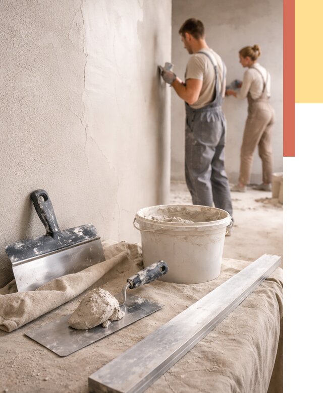 Штукатурка стен гипсовая в Лысьве от 4616 руб/м2 — быстро и недорого | ОТДЕЛОЧНИК-Лсь