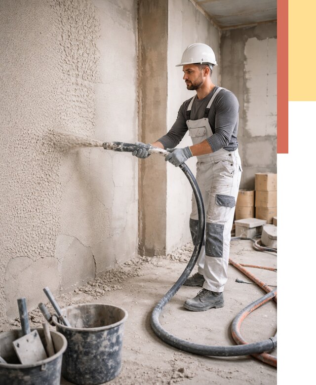 Машинная штукатурка стен в Лысьве под ключ от 6667 руб./м2 | ОТДЕЛОЧНИК-Лсь