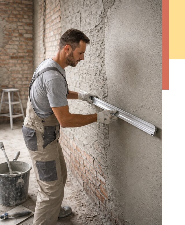 Штукатурка кирпичных стен в Лысьве от 4616 руб/м2 — быстро и недорого | ОТДЕЛОЧНИК-Лсь