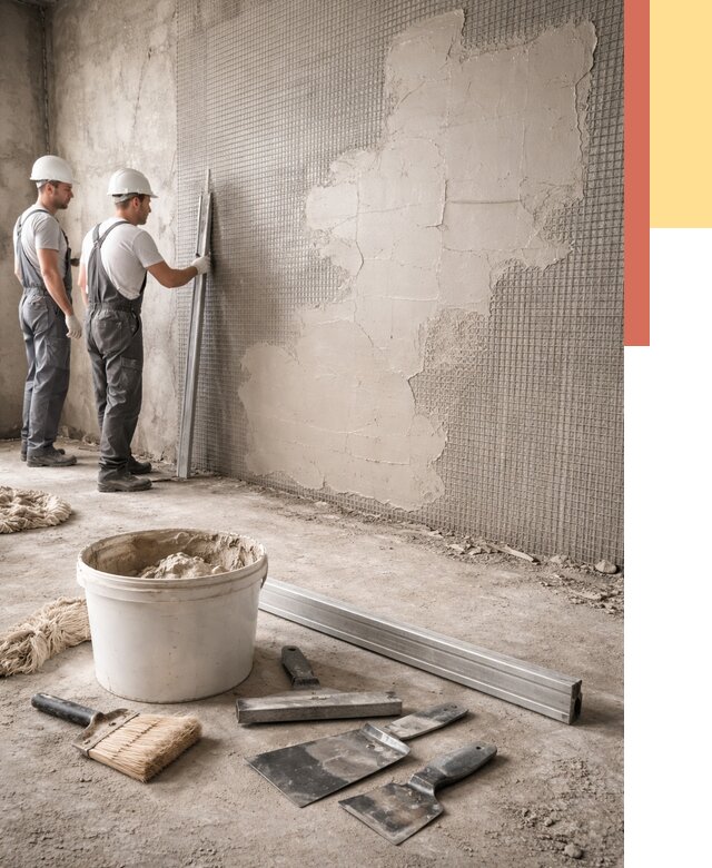 Штукатурка стен по сетке в Лысьве от 5641 руб./м2 — быстро и недорого | ОТДЕЛОЧНИК-Лсь