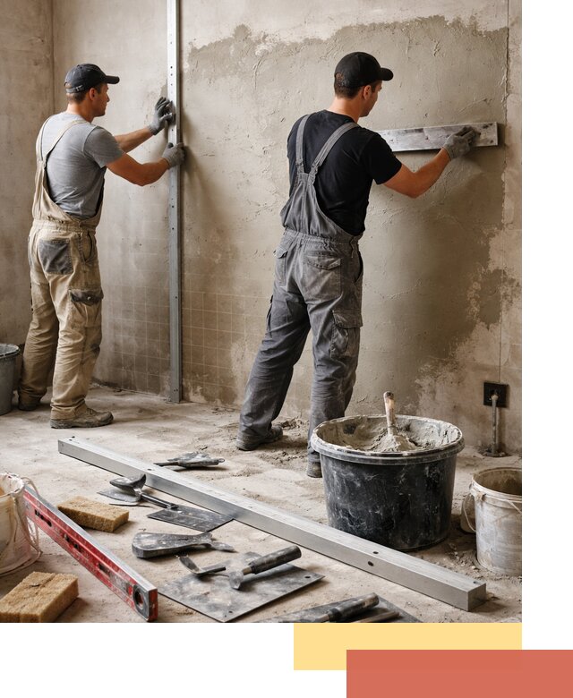 Профессиональная штукатурка стен под плитку в Лысьве