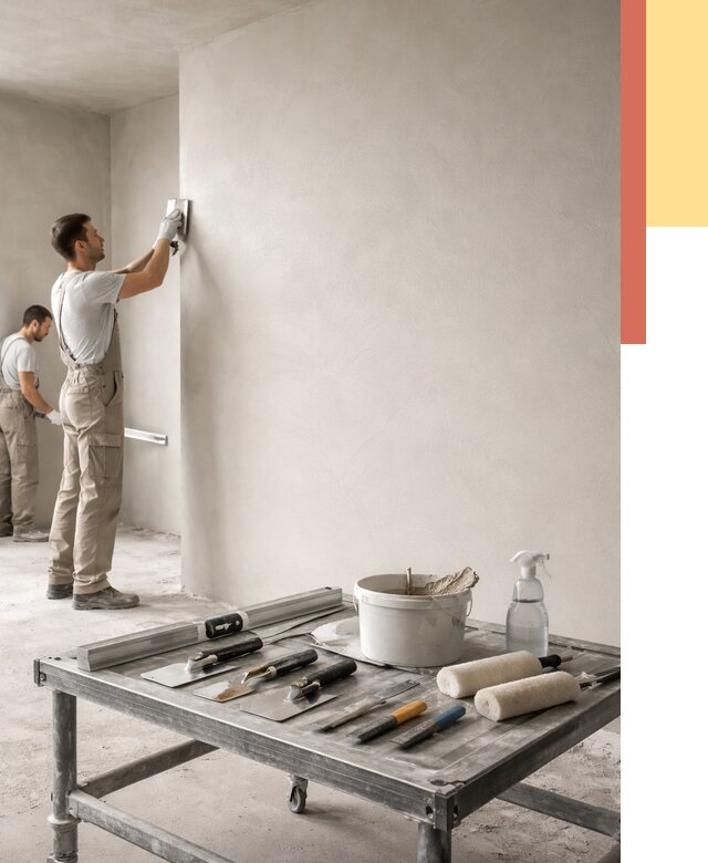 Штукатурка стен под покраску в Лысьве от 4616 руб./м² — качественно и недорого | ОТДЕЛОЧНИК-Лсь