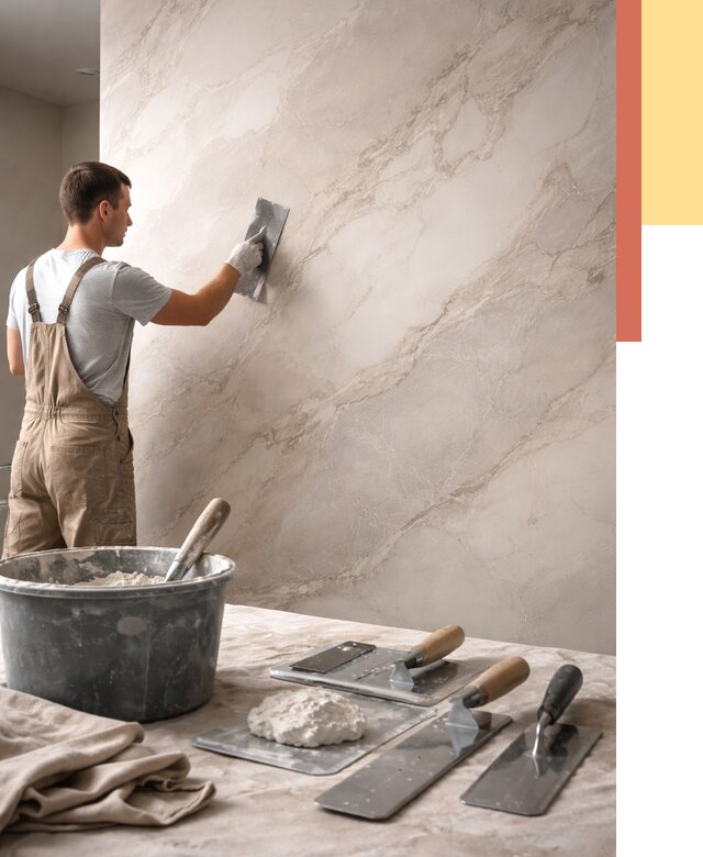 Декоративная штукатурка под мрамор в Лысьве от 2872 руб./м² — быстро и недорого | ОТДЕЛОЧНИК-Лсь