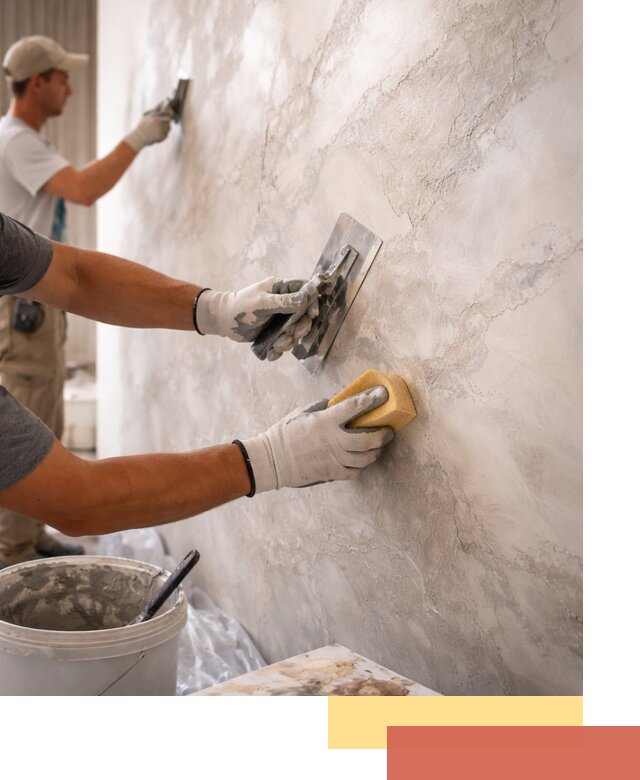 Декоративная штукатурка под мрамор в Лысьве для стен и потолков