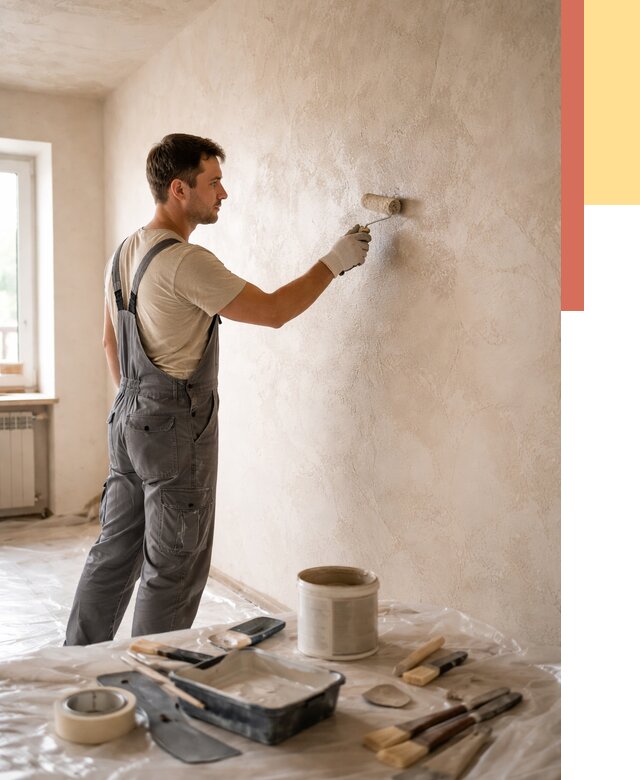 Нанесение лессирующей краски по декоративке в Лысьве от 1795 руб. | ОТДЕЛОЧНИК-Лсь