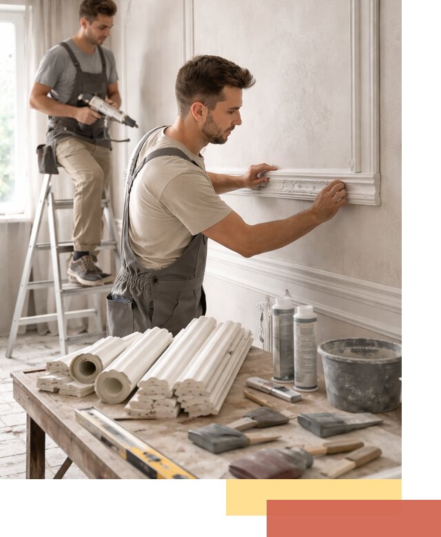 Монтаж лепнины на стены в Лысьве профессионально и качественно