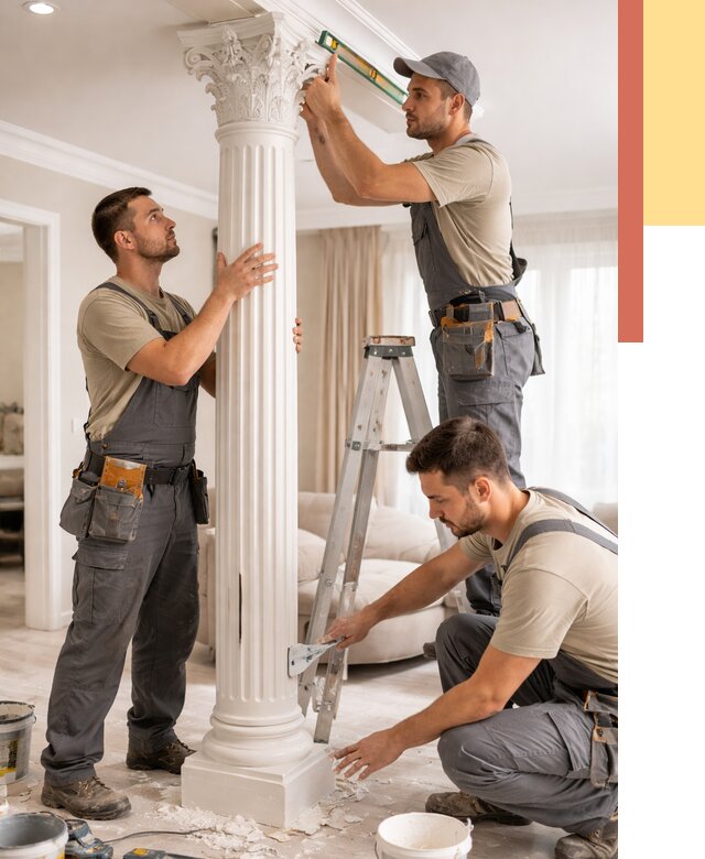 Установка декоративных колонн в Лысьве от 12308 руб. под ключ | ОТДЕЛОЧНИК-Лсь