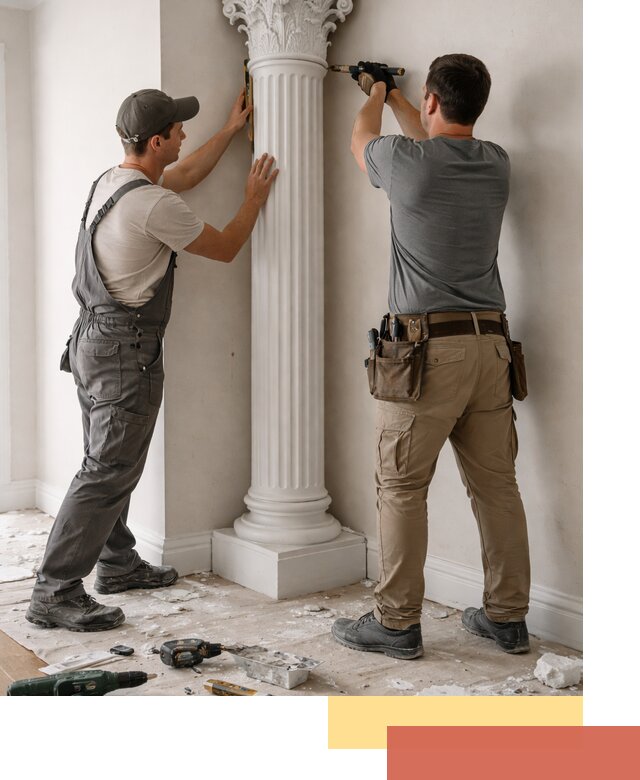 Установка декоративных колонн в Лысьве под ключ