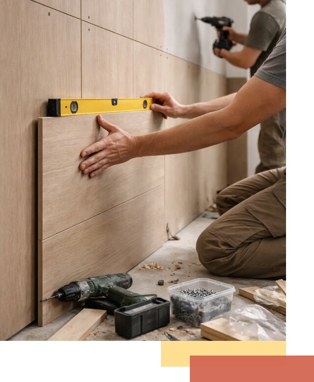 Профессиональный монтаж МДФ панелей на стены в Лысьве