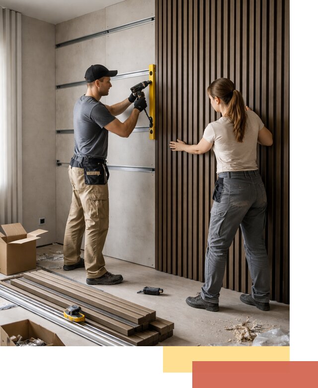 Монтаж реечных панелей на стены в Лысьве