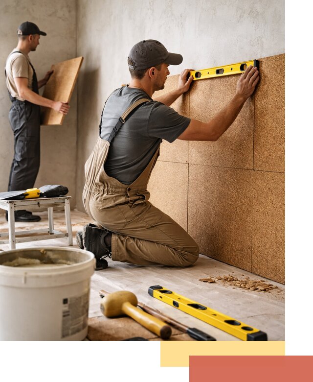 Монтаж пробковых панелей на стены в Лысьве быстро и качественно