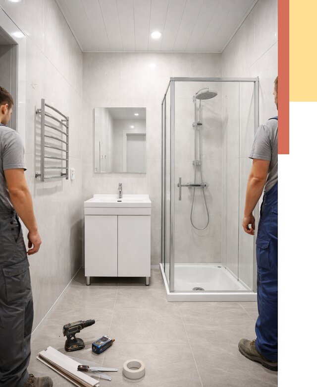 Отделка ванной комнаты панелями ПВХ в Лысьве от 4616 руб. за м2 | ОТДЕЛОЧНИК-Лсь