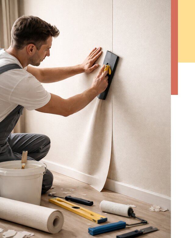 Поклейка виниловых обоев в Лысьве от 4616 руб. | Быстро и недорого — ОТДЕЛОЧНИК-Лсь