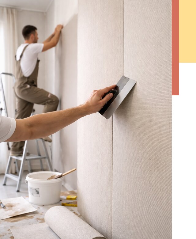 Поклейка текстильных обоев в Лысьве от 4616 руб. под ключ | ОТДЕЛОЧНИК-Лсь