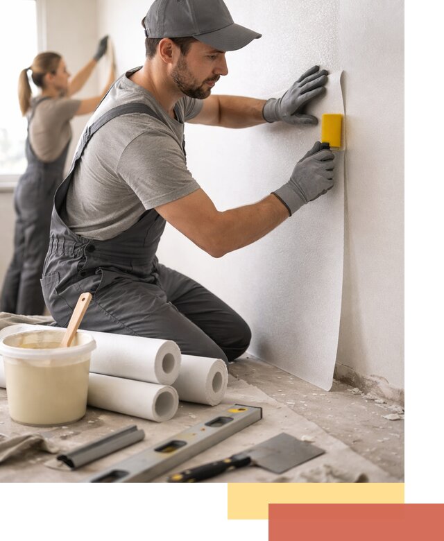 Поклейка стеклообоев профессионально в Лысьве