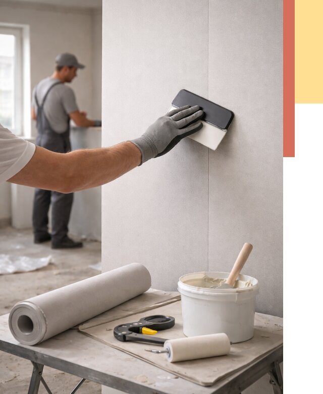 Поклейка обоев под покраску в Лысьве от 3590 руб. за м2 | ОТДЕЛОЧНИК-Лсь