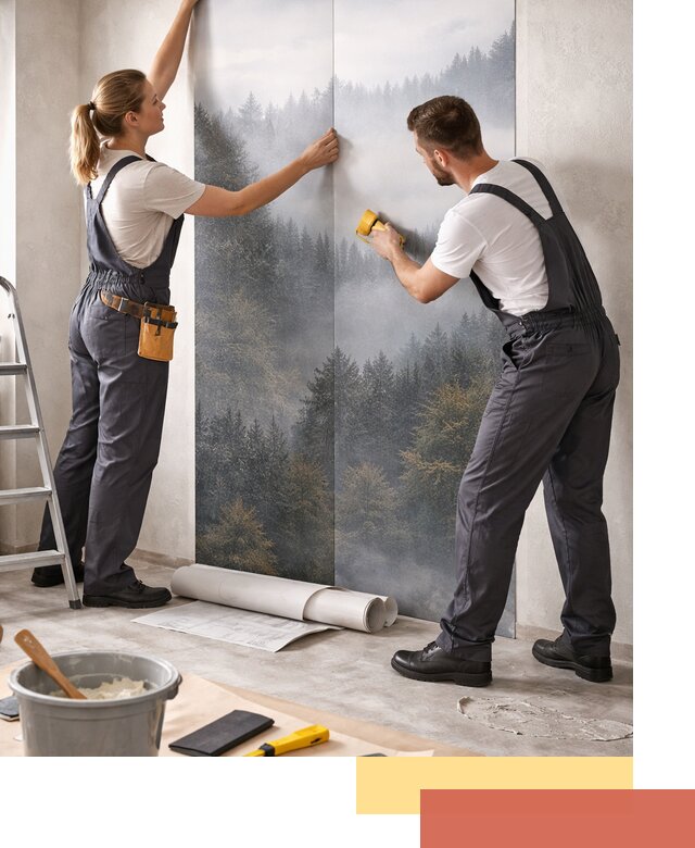 Поклейка фотообоев профессионально в Лысьве под ключ