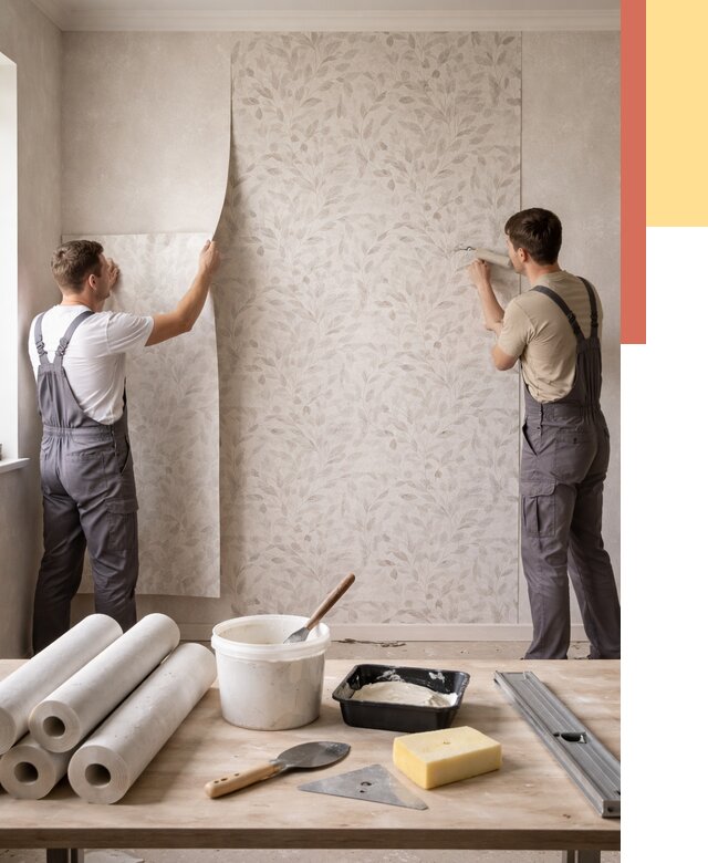 Поклейка обоев с подбором рисунка в Лысьве от 3590 руб. | ОТДЕЛОЧНИК-Лсь - быстро и недорого