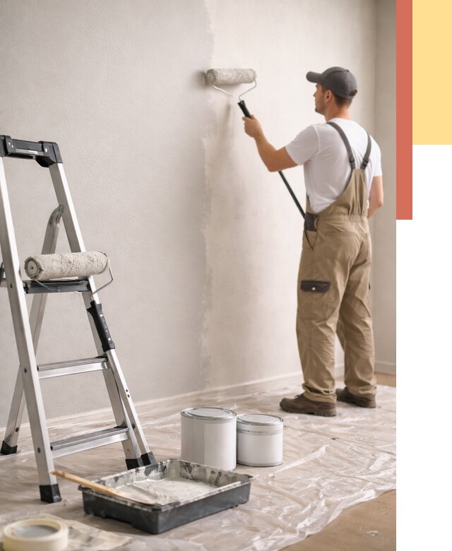 Покраска стен латексной краской в Лысьве от 4616 руб. за м2 | ОТДЕЛОЧНИК-Лсь