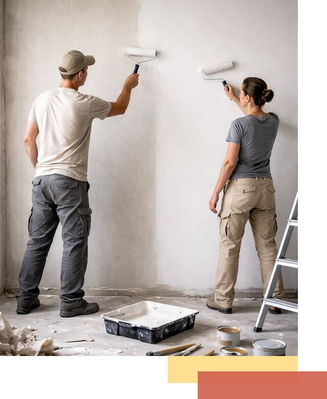 Окраска стен по стеклохолсту в Лысьве качественно и долговечно