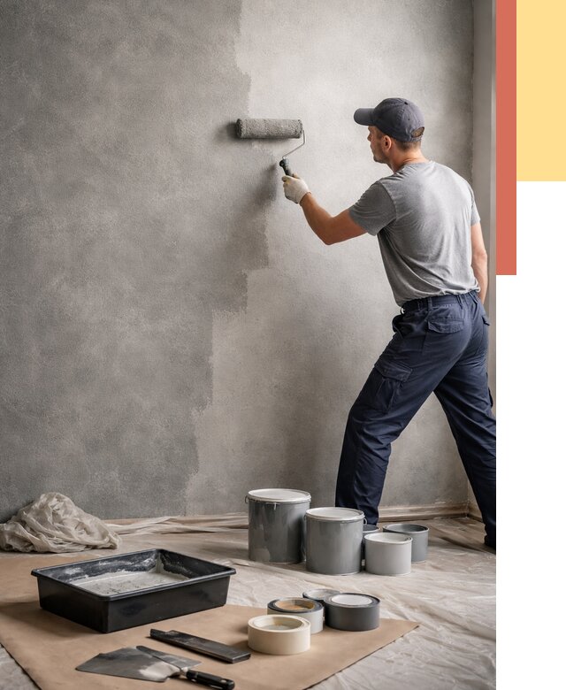 Покраска стен под бетон в Лысьве от 667 руб. за м2 — быстро и недорого | ОТДЕЛОЧНИК-Лсь