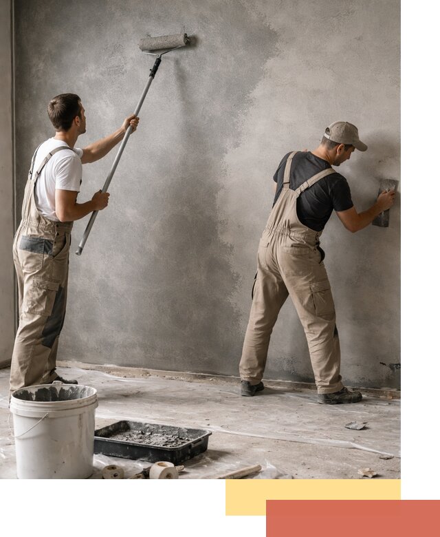 Покраска стен под бетон в Лысьве профессионально и недорого