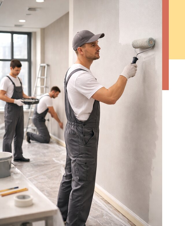 Покраска стен в офисе в Лысьве от 8718 руб. — быстро и недорого | ОТДЕЛОЧНИК-Лсь