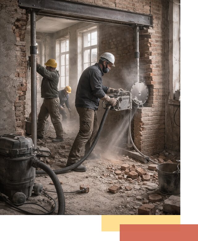 Прорезка проема в стене под дверной или оконный проем в Лысьве