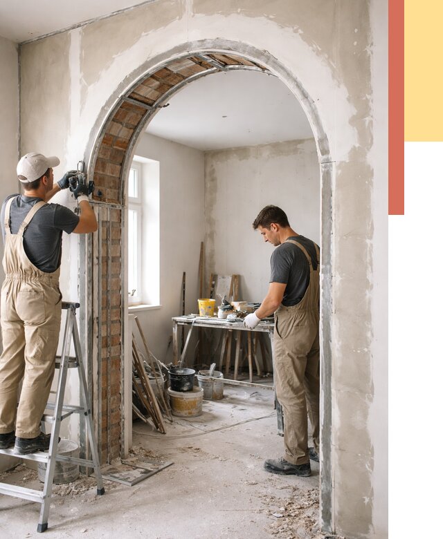 Устройство арочного проема в Лысьве от 9744 руб. под ключ — быстро и недорого | ОТДЕЛОЧНИК-Лсь