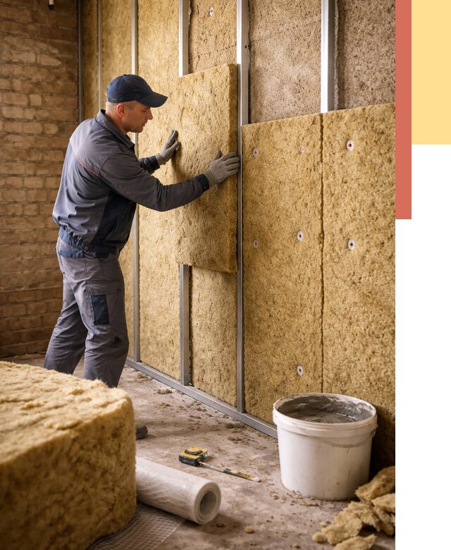 Утепление стен минватой в Лысьве от 1385 руб./м2 — недорого и быстро | ОТДЕЛОЧНИК-Лсь