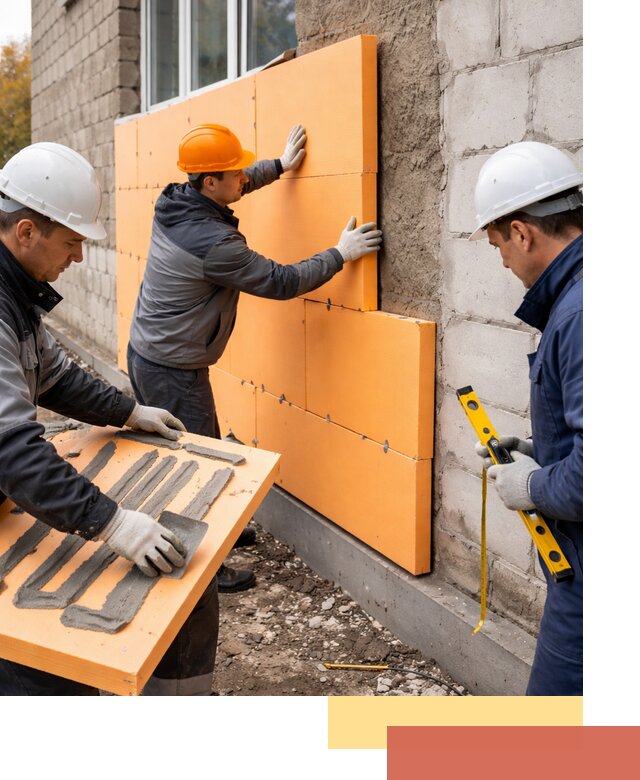 Утепление фасада пеноплексом под ключ в Лысьве