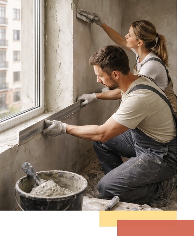 Штукатурка откосов дверей и окон профессионально в Лысьве