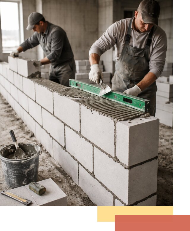 Кладка перегородок из газобетона в Лысьве быстро и качественно