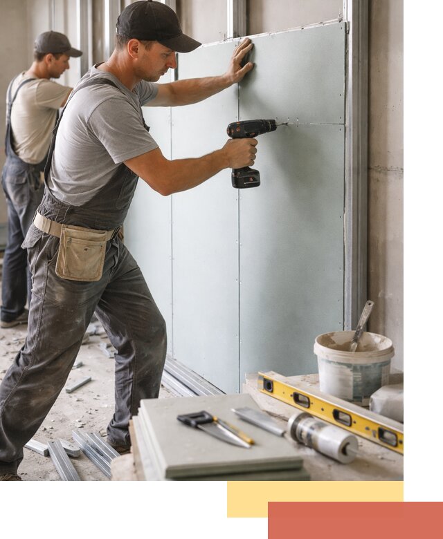 Кладка влагостойких перегородок ПГП в Лысьве