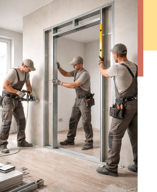 Устройство дверного проема в перегородке в Лысьве от 4616 руб. под ключ | ОТДЕЛОЧНИК-Лсь