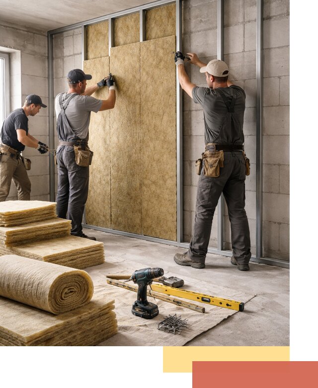 Шумоизоляция перегородок из блоков в Лысьве — монтаж и защита шумоизоляцией