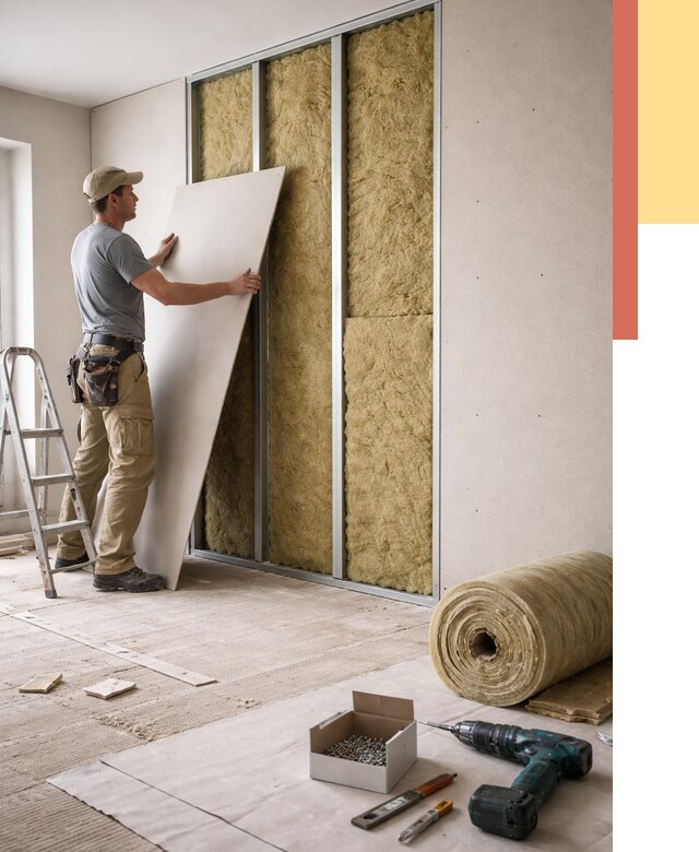 Перегородка из гипсокартона с шумоизоляцией в Лысьве от 3200 руб. | ОТДЕЛОЧНИК-Лсь