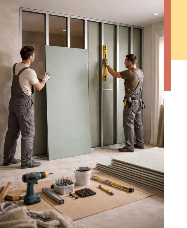 Перегородка из влагостойкого гипсокартона в Лысьве от 4923 руб. — монтаж под ключ | ОТДЕЛОЧНИК-Лсь