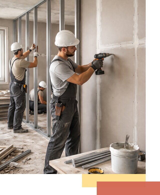 Перегородки из огнестойкого гипсокартона в Лысьве под ключ