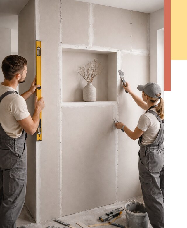 Перегородка из гипсокартона с нишей в Лысьве от 3334 руб. под ключ | ОТДЕЛОЧНИК-Лсь